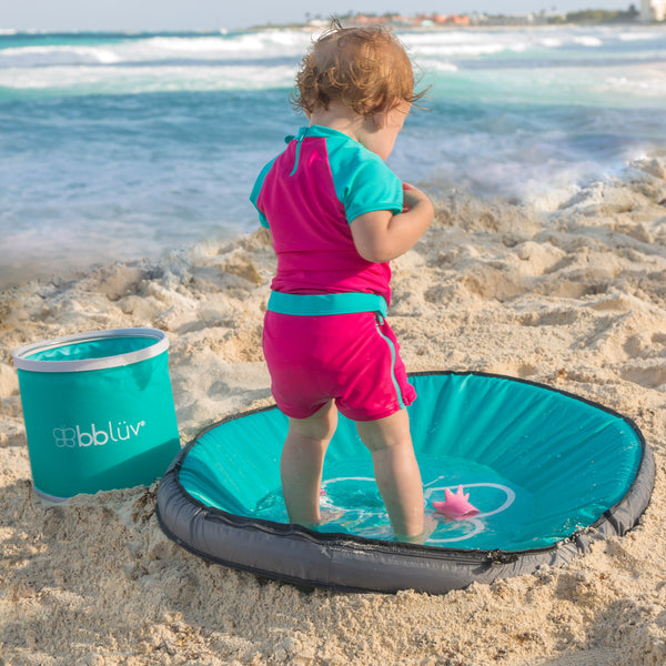Bblüv SPLÄSH – UV-Protected Pop-Up Baby Beach Tent with Built-in Mini Pool | Portable Sun Shelter for Safe Outdoor Fun | Easy Setup & Travel-Friendly