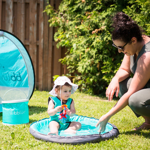 Bblüv SPLÄSH – UV-Protected Pop-Up Baby Beach Tent with Built-in Mini Pool | Portable Sun Shelter for Safe Outdoor Fun | Easy Setup & Travel-Friendly