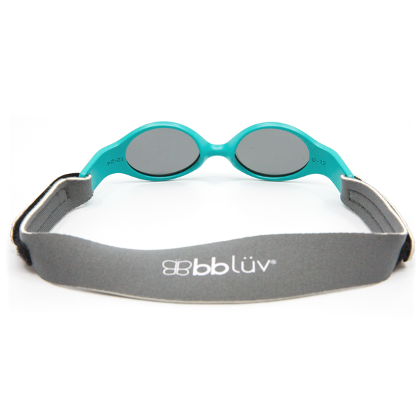 bblüv SÖLAR MINI Baby Sunglasses (Aqua) – Polarized, UV Protection, Flexible & Adjustable Strap – Durable, Safe & Comfortable Shades for Infants & Newborns