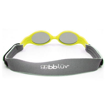 bblüv SÖLAR MINI Baby Sunglasses (Lime) – Polarized, UV Protection, Flexible & Adjustable Strap – Durable, Safe & Comfortable Shades for Infants & Newborns