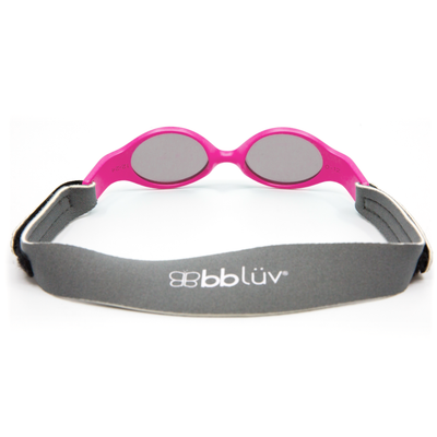 bblüv SÖLAR MINI Baby Sunglasses (Pink) – Polarized, UV Protection, Flexible & Adjustable Strap – Durable, Safe & Comfortable Shades for Infants & Newborns