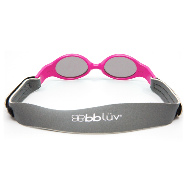 bblüv SÖLAR MINI Baby Sunglasses (Pink) – Polarized, UV Protection, Flexible & Adjustable Strap – Durable, Safe & Comfortable Shades for Infants & Newborns