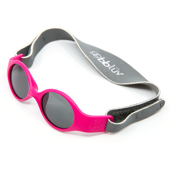 bblüv SÖLAR MINI Baby Sunglasses (Pink) – Polarized, UV Protection, Flexible & Adjustable Strap – Durable, Safe & Comfortable Shades for Infants & Newborns
