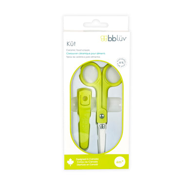 bblüv Küt Baby Food Scissors – Safe Ceramic Blades, Precision Cutting, BPA-Free, Travel-Friendly with Protective Cover – Ideal for Infant & Toddler Meals