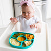 bblüv - Yümi – Anti-Spill Plate & Spoon Set - BPA-Free, Suction Bottom - Aqua Blue