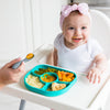 bblüv - Yümi – Anti-Spill Plate & Spoon Set - BPA-Free, Suction Bottom - Lime