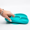 bblüv - Yümi – Anti-Spill Plate & Spoon Set - BPA-Free, Suction Bottom - Aqua Blue
