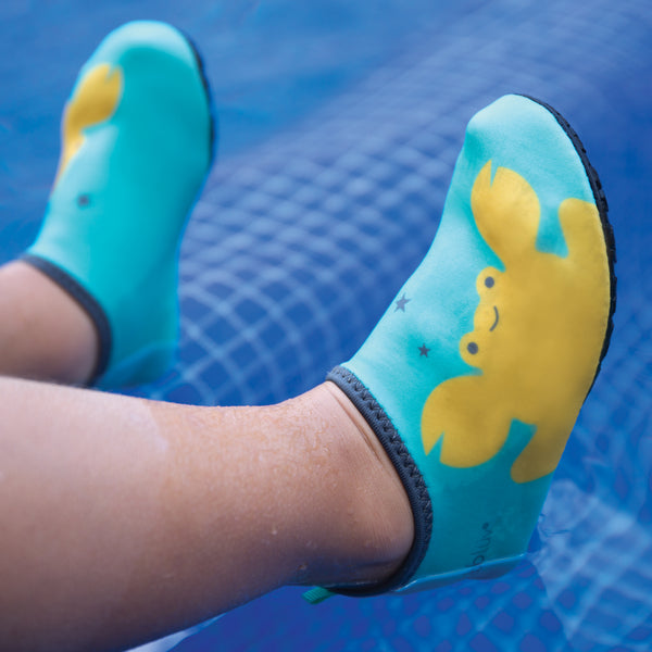 bblüv SHOOZ - L Size Water Shoes for Toddlers – Non-Slip, Quick-Dry Aqua Socks for Beach & Pool – Lightweight, Flexible, and Comfortable Swim Shoes (Aqua color)