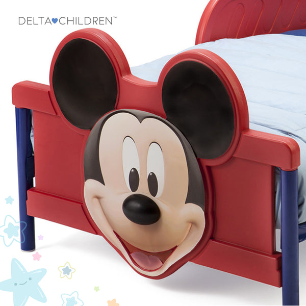Mickey Mouse 3D Toddler Bed | Red | Fits Crib Mattress | Guardrails for Safety | Kid-Sized | Perfect for Ages 2+ | JPMA Certified | 146 x 72 x 67 CM