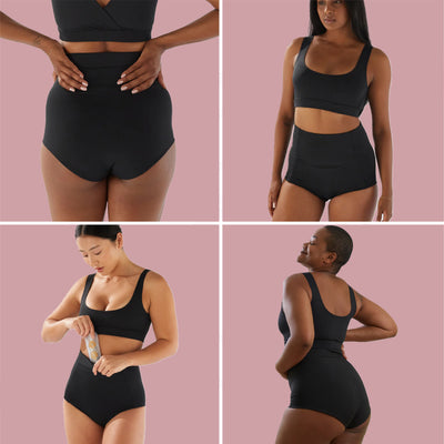 Postpartum Briefs | Reversible | Soft & Supportive | Holds Warm & Cool Insert | Breathable & Comfortable | Designed for C-Section & Perineal Relief | Machine Washable - Medium Size