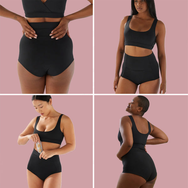 Postpartum Briefs | Reversible | Soft & Supportive | Holds Warm & Cool Insert | Breathable & Comfortable | Designed for C-Section & Perineal Relief | Machine Washable - Medium Size