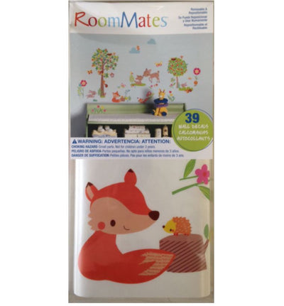 Woodland Creatures Peel and Stick Wall Decals | Removable Repositionable Stickers | Easy Damage-Free Wall Art for Kids Bedroom Nursery Playroom