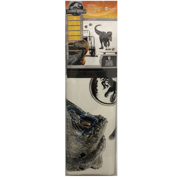 Jurassic World 2 Blue Velociraptor Peel and Stick Wall Decals | Removable Repositionable Stickers | Easy Damage-Free Wall Art for Kids Bedroom Nursery Playroom