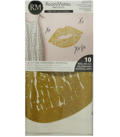 Xoxo Lips Peel and Stick Wall Decals | Removable Repositionable Stickers | Easy Damage-Free Wall Art for Kids Bedroom Nursery Playroom
