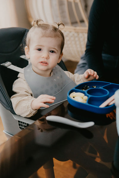 BBLÜV Set (VIOLET) - Ultimate Silicone Feeding Set for Babies & Toddlers | Suction Plate, Spill-Proof Cup, Soft Spoon & Bib | Easy to Clean, Safe & Durable Dining Kit