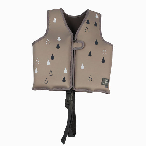 bblüv Näj - Sand Neoprene Swim Vest | Kids Swim Trainer with Adjustable Floaties | Flotation Aid for Pool & Beach | Safe Gilet for Children 3-6 Years | SPF 50+ Sun Protection - Sand