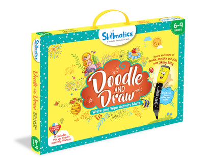 Kids Write and Wipe Doodle and Draw Activity Mats | Creative Drawing Educational Reusable Art Game | Fun Screen-Free Learning Toy for Boys Girls | 6-9 Years