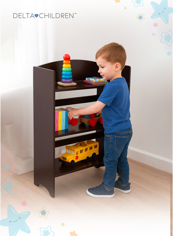 Kids Bookshelf | MySize Bookcase with 3 Open Shelves | Sturdy Wooden Construction | Perfect Kid-Sized Height | Ideal for Organizing Books & Toys | 86.36x31.75x50.8 CM  Step 2: Arabic Product Title (Meaningful, no English le
