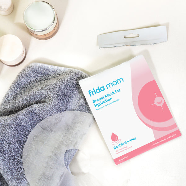 Frida Mom Breast Mask for Hydration- Made with Aloe Vera, Honey, Tea Tree Oil + Cucumber to Nourish + Soothe Boobs- 2 Sheet Masks
