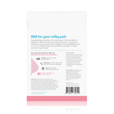 Frida Mom Breast Mask for Hydration- Made with Aloe Vera, Honey, Tea Tree Oil + Cucumber to Nourish + Soothe Boobs- 2 Sheet Masks