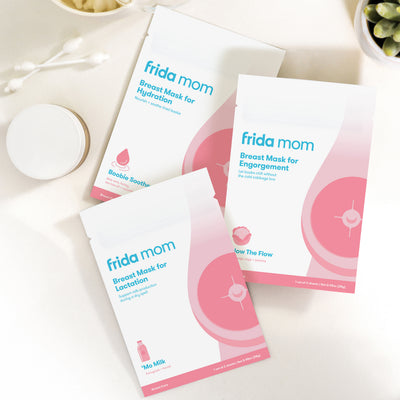 Frida Mom Breast Mask for Lactation - Made with Fenugreek + Fennel to Increase Milk Supply - 2 Sheet Masks