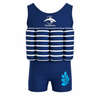 Kids One Piece Float Swimsuit Buoyancy Swim Aid | Soft Lycra with Built-In Foam Floats | UV Sun Protective Learn to Swim Costume | Breton Navy | 1-5 Years