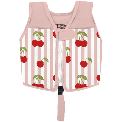 Kids Flexible Neoprene Swim Vest Buoyancy Training Aid | Warm Soft Wetsuit Material | Secure Strapped Fit for Pool Beach Learn to Swim | Very Cherry | 1-6 Years