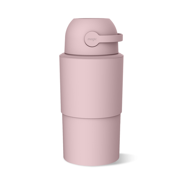 MAGIC - HEKA L Diaper Pail | Odorless &amp; Telescopic | 45 Diaper Capacity | 2nd Life Concept: Converts to Potty Trainer, Kitchen Waste Bin, or Toilet Lid | Free Roll of 15 Bags - Blush Pink