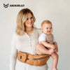 Ergonomic Hip Seat Baby Carrier | Strap-Free Hipseat with Storage & Bottle Holder | Non-Slip Seat | Vegan Leather | For Babies & Toddlers | 30×18×15 CM