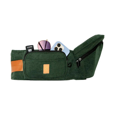 Ergonomic Hip Seat Baby Carrier | Strap-Free Hipseat with Storage & Bottle Holder | Non-Slip Seat | Vegan Leather | For Babies & Toddlers | 30×18×15 CM