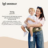 Ergonomic Hip Seat Baby Carrier | Strap-Free Hipseat with Storage & Bottle Holder | Non-Slip Seat | Vegan Leather | For Babies & Toddlers | 30×18×15 CM