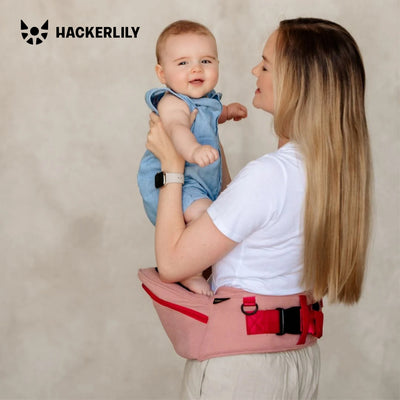 Ergonomic Hip Seat Baby Carrier | Strap-Free Hipseat with Storage & Bottle Holder | Non-Slip Seat | Vegan Leather | For Babies & Toddlers | 30×18×15 CM