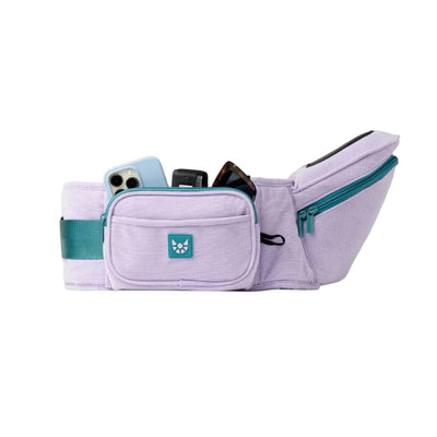 Ergonomic Hip Seat Baby Carrier | Strap-Free Hipseat with Storage & Bottle Holder | Non-Slip Seat | Vegan Leather | For Babies & Toddlers | 30×18×15 CM