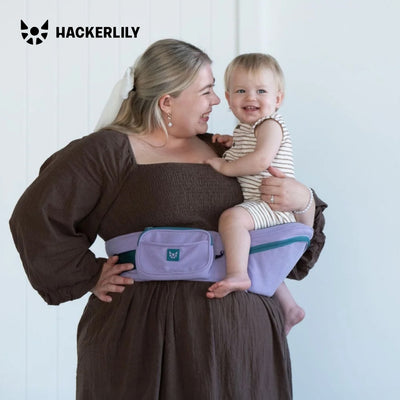 Ergonomic Hip Seat Baby Carrier | Strap-Free Hipseat with Storage & Bottle Holder | Non-Slip Seat | Vegan Leather | For Babies & Toddlers | 30×18×15 CM