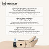 Ergonomic Hip Seat Baby Carrier | Strap-Free Hipseat with Storage & Bottle Holder | Non-Slip Seat | Vegan Leather | For Babies & Toddlers | 30×18×15 CM