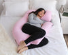 PharMeDoc Pregnancy Pillow, U-Shape (Jersey Pink, Detachable) Full Body Pillow and Maternity Support for Back, Hips, Legs, Belly for Pregnant Women, Jersey Light Pink