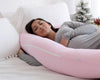PharMeDoc Pregnancy Pillow, U-Shape (Jersey Pink, Detachable) Full Body Pillow and Maternity Support for Back, Hips, Legs, Belly for Pregnant Women, Jersey Light Pink