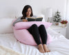 PharMeDoc Pregnancy Pillow, U-Shape (Jersey Pink, Detachable) Full Body Pillow and Maternity Support for Back, Hips, Legs, Belly for Pregnant Women, Jersey Light Pink
