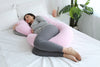PharMeDoc Pregnancy Pillows, C-Shape Full Body Pillow – Jersey Cover Pink – Pregnancy Pillows for Sleeping – Body Pillows for Adults, Maternity and Pregnancy Pillow