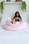 PharMeDoc Pregnancy Pillows, C-Shape Full Body Pillow – Jersey Cover Pink – Pregnancy Pillows for Sleeping – Body Pillows for Adults, Maternity and Pregnancy Pillow