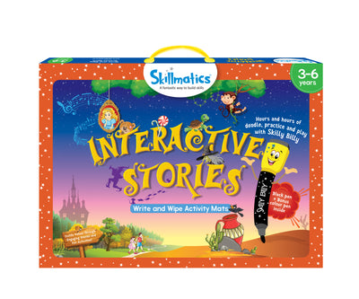 Kids Write and Wipe Interactive Stories Activity Mats | 6 Illustrated Tales with Morals | Educational Reusable Reading Learning Toy for Preschool | 3-6 Years