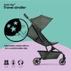 Joolz AER+ Lightweight & Compact Travel Stroller - Portable One Hand, One Second Fold Design - Full Reclinable - Ergonomic Seat for Infant & Toddler (0 Months to 4 Years) - XXL Sun Hood - Stroller for Airplane -Travel Pouch - Forest Green
