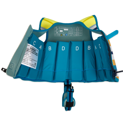 Kids Swim Jacket with 8 Removable Neoprene Floats | Adjustable Buoyancy Training Aid | Secure Strapped Fit to Learn Swimming with Confidence | Gelato Mint | 2-12 Years