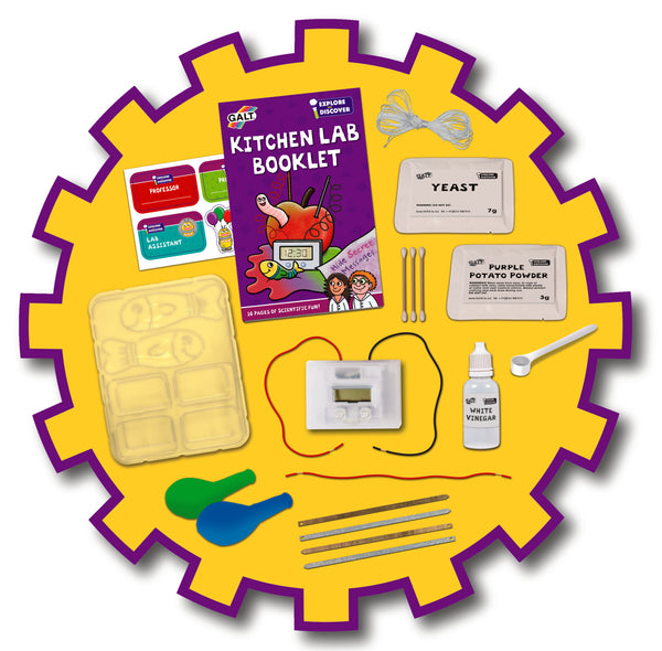 🔬 Galt Kitchen Lab – Fun STEM Science Kit for Kids | 6 Exciting Experiments | Learn Chemistry & Electricity with Hands-On Activities | Ages 5+ 🧪⚡