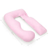 PharMeDoc Pregnancy Pillow, U-Shape (Jersey Pink, Detachable) Full Body Pillow and Maternity Support for Back, Hips, Legs, Belly for Pregnant Women, Jersey Light Pink