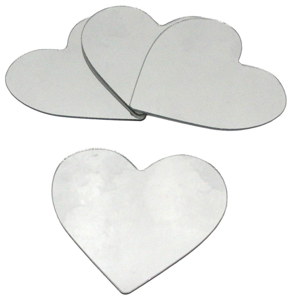 Heart Mirrors (4 Pack) Peel and Stick Wall Mirror Decals | Removable Shatter-Resistant Mirror Stickers | Easy Apply Damage-Free Decor for Bedroom Living Room