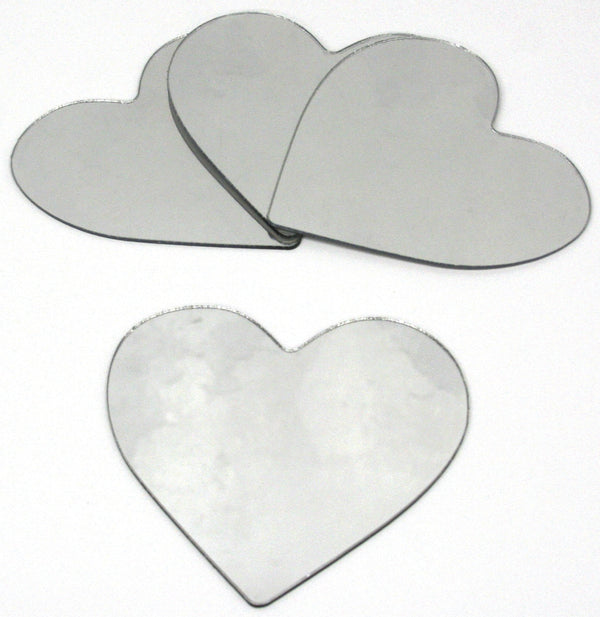 Heart Mirrors (4 Pack) Peel and Stick Wall Mirror Decals | Removable Shatter-Resistant Mirror Stickers | Easy Apply Damage-Free Decor for Bedroom Living Room