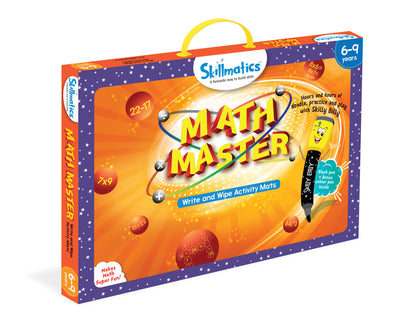 Kids Write and Wipe Math Master Activity Mats | Educational Reusable Maths Practice Game | Addition Multiplication Times Tables Learning Toy | 6-9 Years