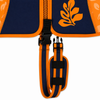 Kids Swim Jacket with 8 Removable Neoprene Floats | Adjustable Buoyancy Training Aid | Secure Strapped Fit to Learn Swimming with Confidence | Maui Palm Navy Orange | 2-12 Years