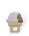 Novelty Baby Teether Neapolitan Ice Cream Design | 100% Food-Grade Silicone Teething Toy | BPA-Free Soothing Gum Massager for Infants | Funny Photo Prop Gift | 3+ Months |(Neapolitan Ice Cream Design)